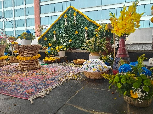 Rooftop Marigold Haldi Corner
