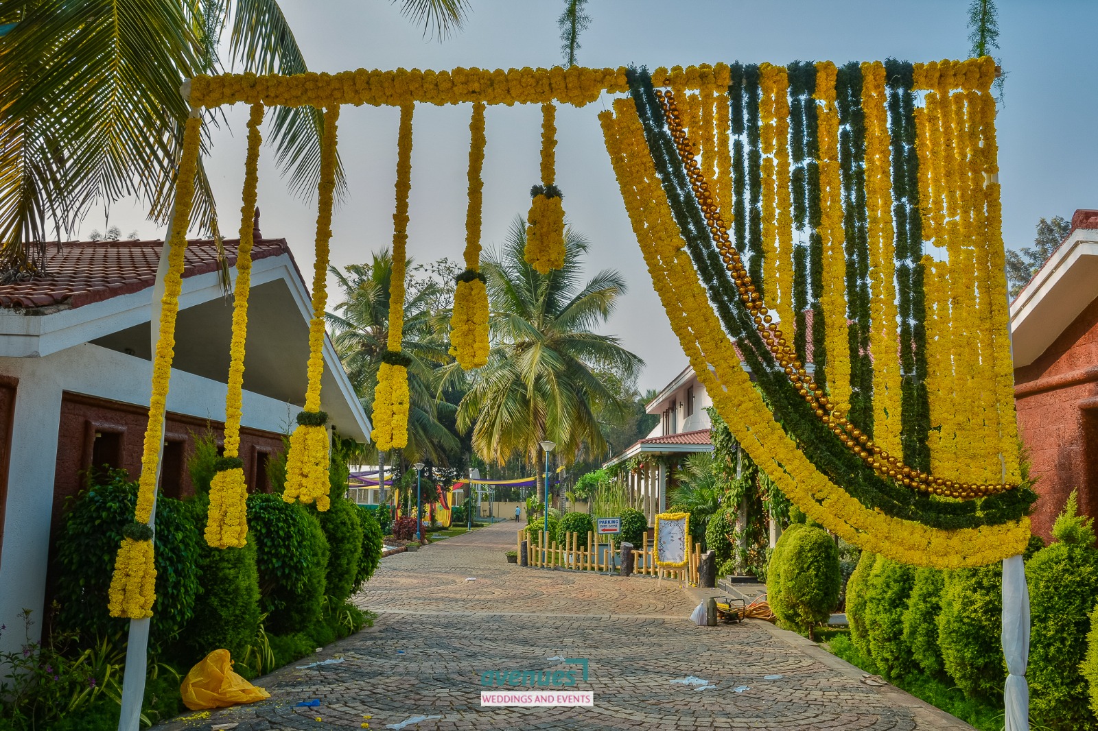 Marigold Drape Entrance Arch