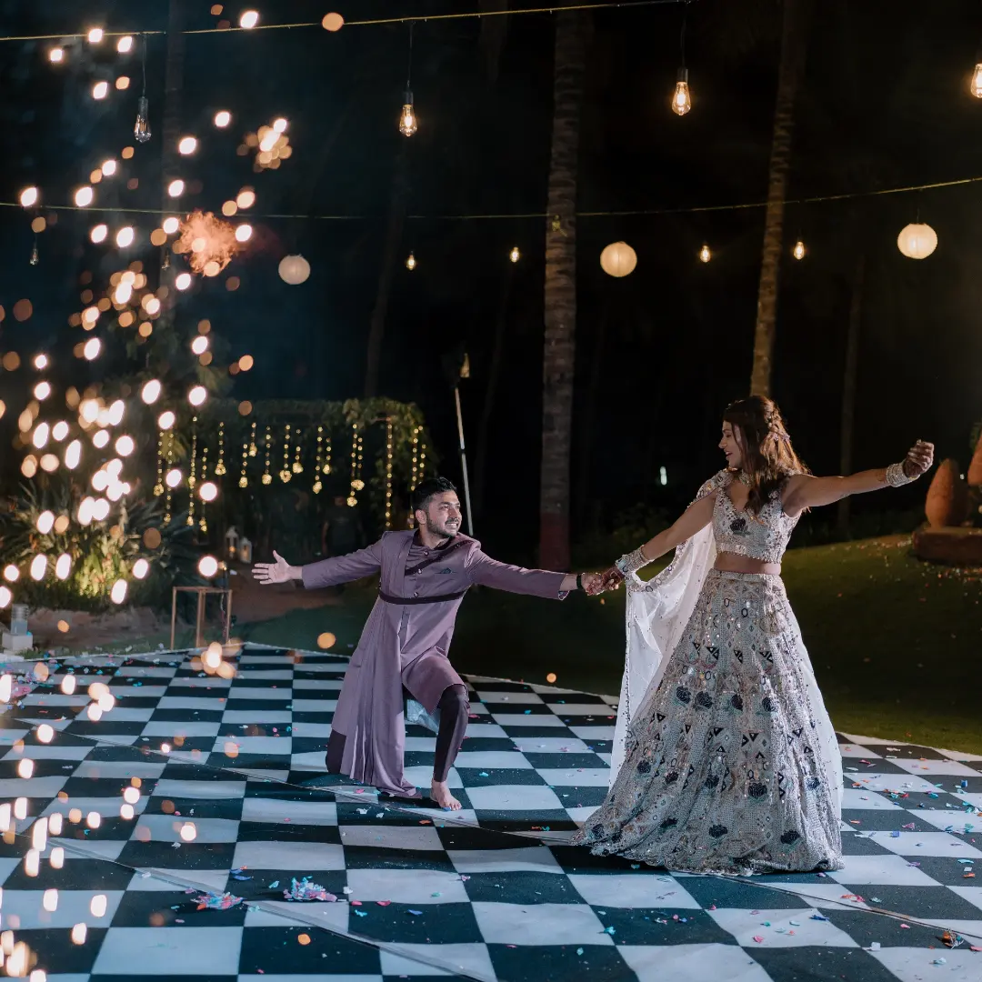 Checkered Sangeet Dance Floor
