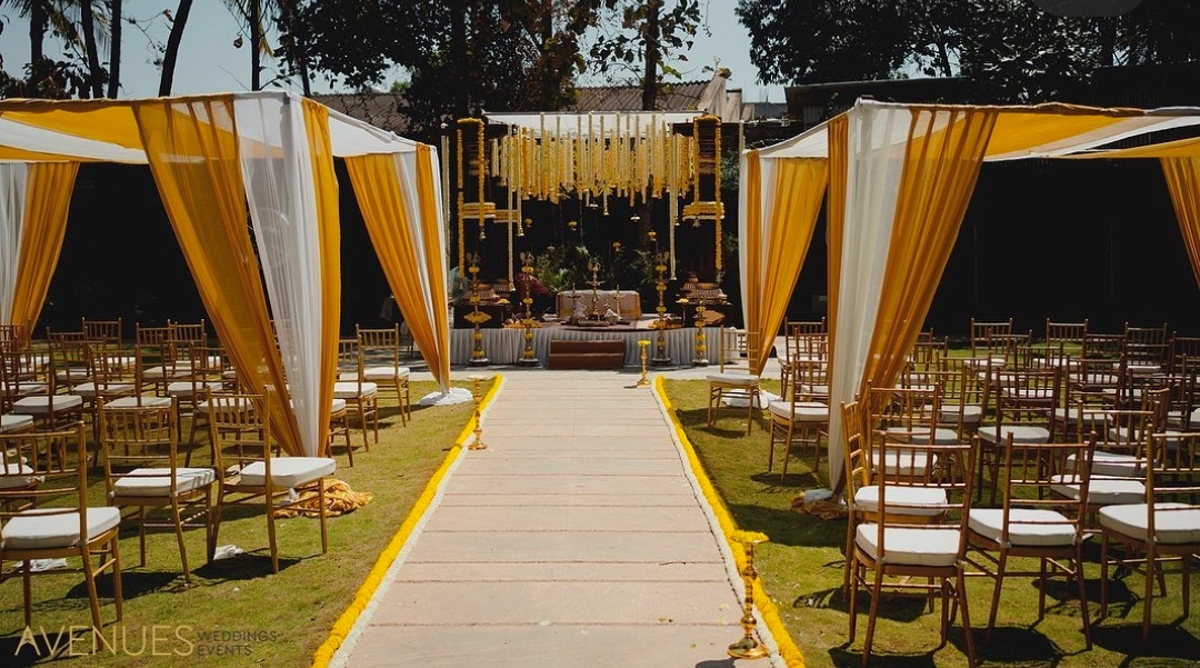Golden Marigold Aisle Mandap