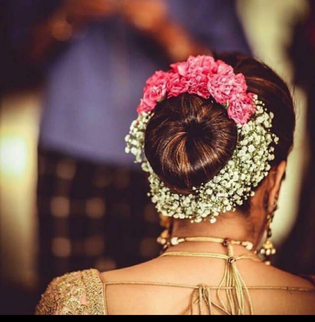 Bridal Bun with Floral Crown