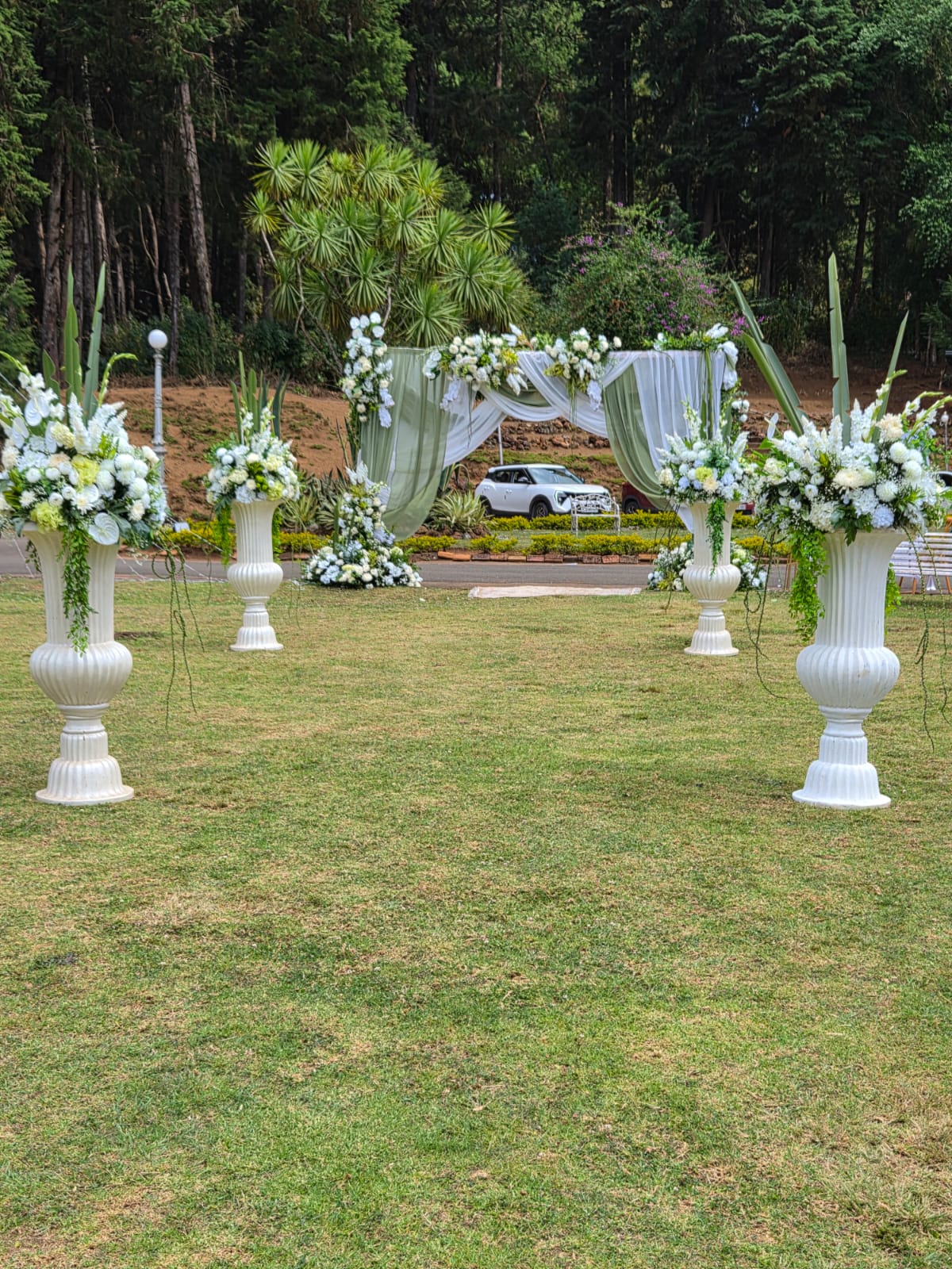 Sage Drape Hilltop Lawn Mandap