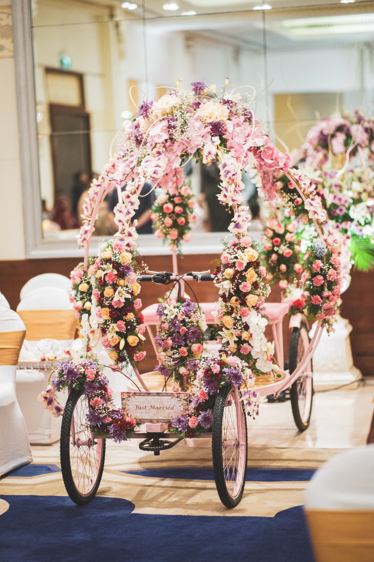 Just Married Floral Carriage